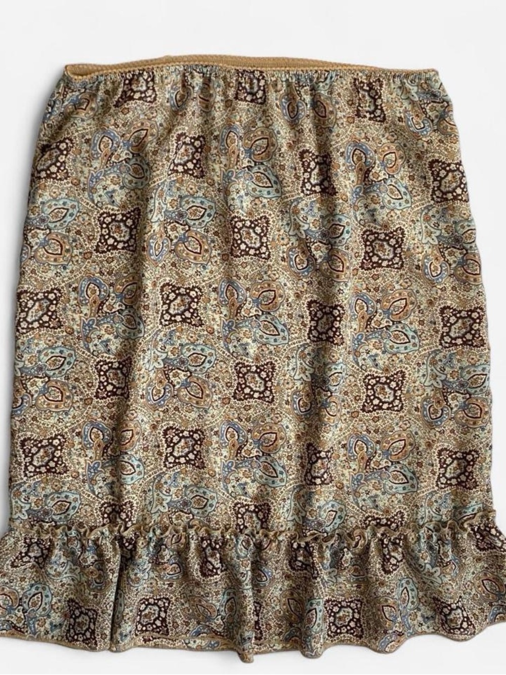 Vintage Y2K brown & blue paisley midi skirt